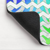 Tapis De Souris Zebra Chevron Rainbow et White Print (Coin)
