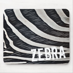 Tapis De Souris Zebra Fur noir et blanc Design pour Amoureux des a
