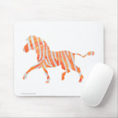 Tapis De Souris Zebra Orange et Silhouette blanche (Avec souris)