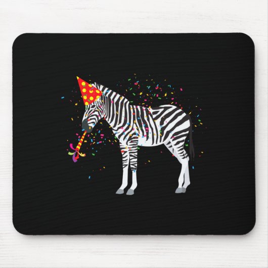 Tapis De Souris Zebra Partying Animals Having A Party (Devant)