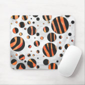 Tapis De Souris Zebra Pois noirs et orange (Avec souris)