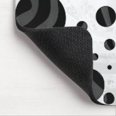 Tapis De Souris Zebra Polka point noir et gris impression (Coin)