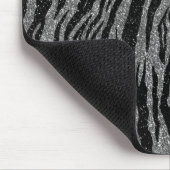 Tapis De Souris Zebra Print noir et gris argent (Coin)