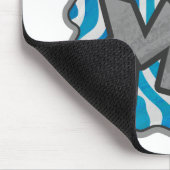 Tapis De Souris Zebra Silhouette bleu et blanc (Coin)