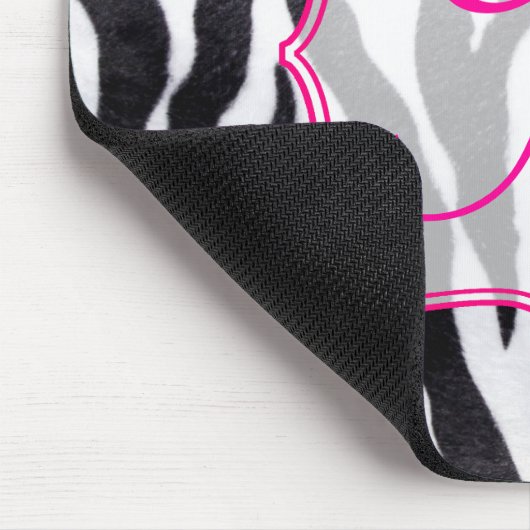 Tapis De Souris Zebra Stria Animal Monogramme initial Souris Pad (Coin)