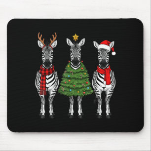 Tapis De Souris Zèbre de Noël Rétro Santa Renne Safari Animal
