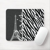 Tapis De Souris Zèbre noir et blanc ; Paris (Avec souris)