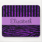 Tapis De Souris Zèbre pourpre, Parties scintillant, Gris pourpre,  (Devant)