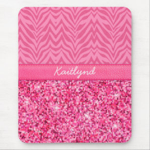 Tapis De Souris Zèbre rose étincelant