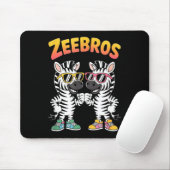 Tapis De Souris Zeebros Cute Zebra Duo Design For Zebros Lovers  (Avec souris)