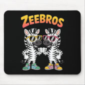Tapis De Souris Zeebros Cute Zebra Duo Design For Zebros Lovers (Devant)