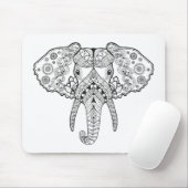 Tapis De Souris Zentangle a inspiré l'éléphant (Avec souris)
