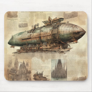 Tapis De Souris Zeppelin Steampunk vintage (5)