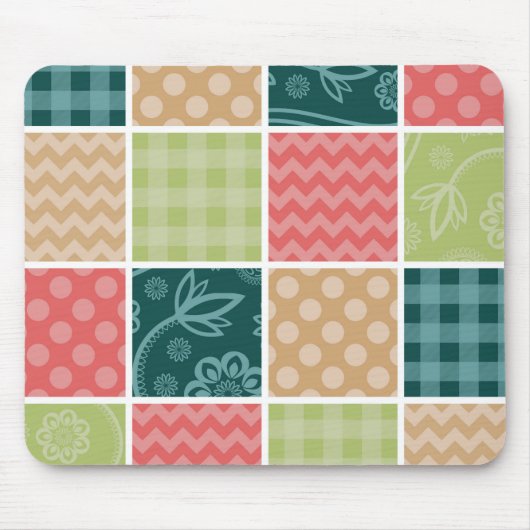 Tapis De Souris Zigzag, Chevron, En vichy, Pois, Patchwork (Devant)