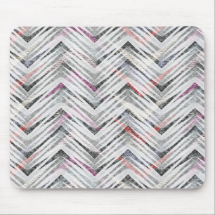 Tapis De Souris Zigzag, géométrique, gris, lilas, rose, noir, band