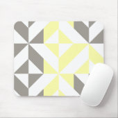 Tapis De Souris ZigZag géométrique jaune et argent (Avec souris)