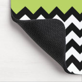 Tapis De Souris Zigzag noir et blanc, Chevron, Vert, Votre nom (Coin)