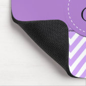 Tapis De Souris Zigzag violet, Chevron, Bleu, Stripes, Monogramme (Coin)