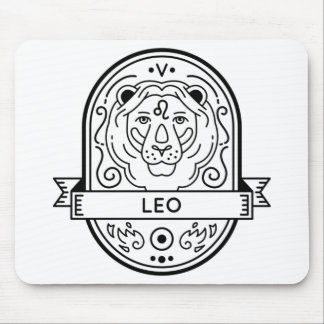 TAPIS DE SOURIS ZODIAC BADGE SYMBOLE LEO STROKE