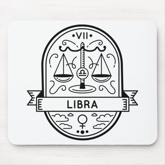 TAPIS DE SOURIS ZODIAC BADGE SYMBOLE LIBRA STROKE (Devant)