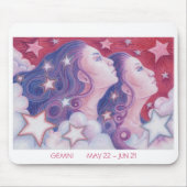 Tapis De Souris Zodiac Gemini mousepad frontière blanche (Devant)