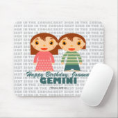 Tapis De Souris Zodiac Gemini pour enfants (Avec souris)