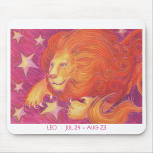 Tapis De Souris Zodiac Leo mousepad white border