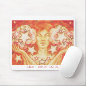 Tapis De Souris Zodiac Libra mousepad frontière blanche (Avec souris)