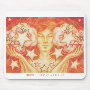 Tapis De Souris Zodiac Libra mousepad frontière blanche