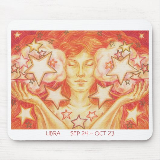 Tapis De Souris Zodiac Libra mousepad frontière blanche (Devant)