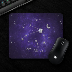 Tapis De Souris Zodiac Purple Aries Horoscope d'astrologie cosmi