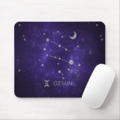 Tapis De Souris Zodiac Purple Gemini | Horoscope d'astrologie cosm (Avec souris)