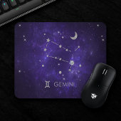 Tapis De Souris Zodiac Purple Gemini | Horoscope d'astrologie cosm