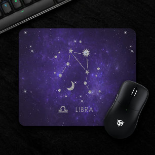 Tapis De Souris Zodiac Purple Libra Horoscope d'astrologie cosmi