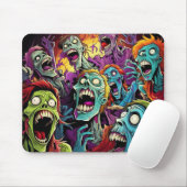 Tapis de souris zombie – Accessoire de bureau d'ho (Avec souris)