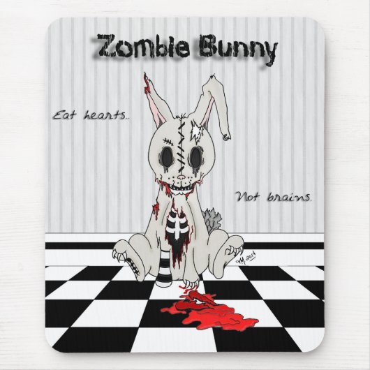 Tapis De Souris Zombie Bunny - avec arrière - plan (Devant)