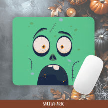 Tapis de souris Zombie Éprouvé Vert Halloween