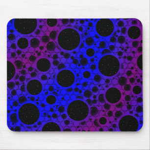 Tapis De Souris Zones de bulles spatiales - Bleu/Violet