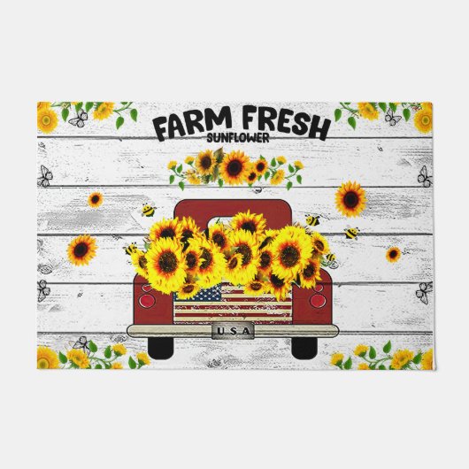 Tapis de tournesol frais de ferme, tapis de camion (Devant)
