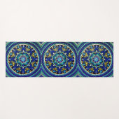 Tapis De Yoga 075 - Mat de Yoga de Mandala bleu profond (Devant (Horizontal))