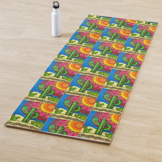 Tapis De Yoga 096 - Motif géant du désert Yoga Mat (En situation)