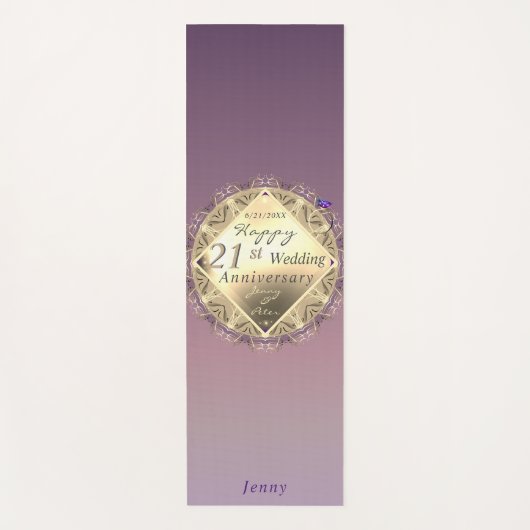 Tapis De Yoga 21st Wedding Anniversary Brass Yoga Mat (Devant)