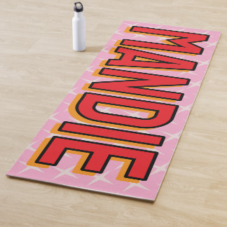 Tapis De Yoga 2D Lettering Stars Pink Red Name Yoga Mat