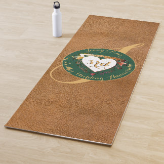 Tapis De Yoga 3e anniversaire du Mariage Image en cuir