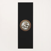 Tapis De Yoga [400] Dragon oriental sacré noir et or (Dos)