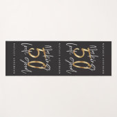 Tapis De Yoga 50e anniversaire or et noir chic moderne (Devant (Horizontal))