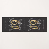 Tapis De Yoga 60e anniversaire or et noir chic moderne (Devant (Horizontal))