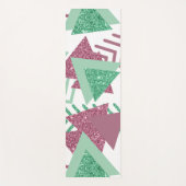 Tapis De Yoga 80s Abstraits frais | Motif de formes rose et vert (Devant)