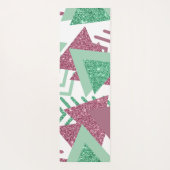 Tapis De Yoga 80s Abstraits frais | Motif de formes rose et vert (Dos)