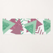 Tapis De Yoga 80s Abstraits frais | Motif de formes rose et vert (Devant (Horizontal))